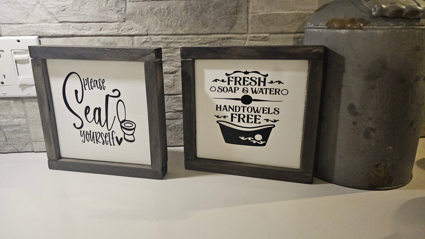 Bathroom Signs - Set of Two