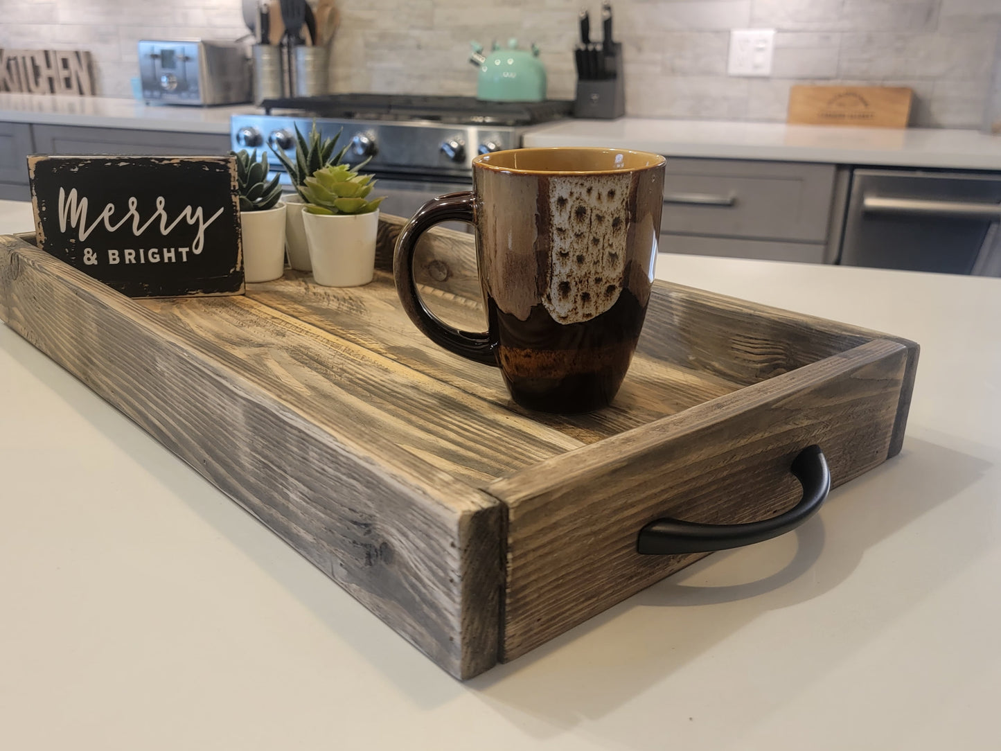 Rustic Wood Serving Tray