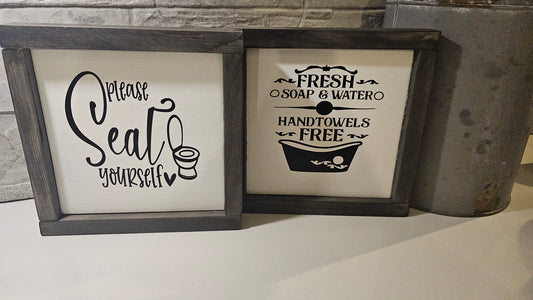 Bathroom Signs - Set of Two