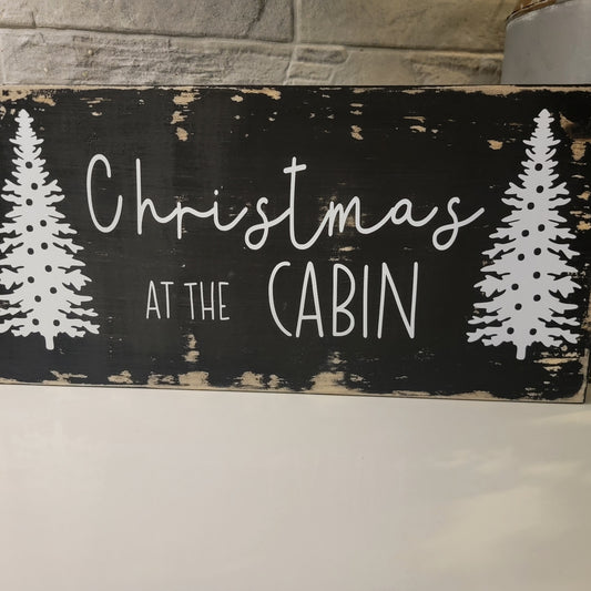 Rustic "Christmas Cabin" Sign