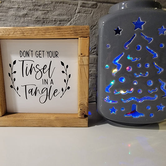 "Tinsel" Holiday Decor Sign